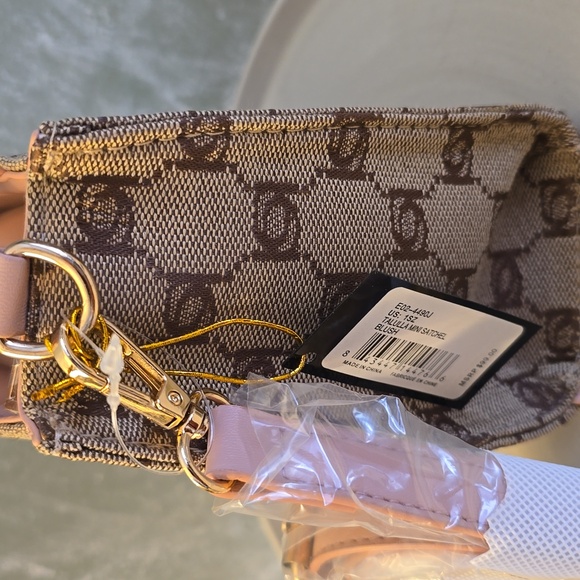 bebe Talulla Mini Satchel Blush Monogram Logo Crossbody Shoulder Bag NWT - Picture 5 of 12